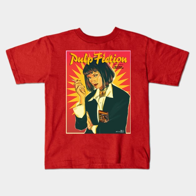 Pulp Fiction: Uma Thurman Kids T-Shirt by snasydazzy